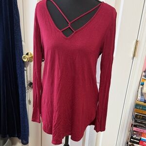 Elegant Maroon Long Sleeve Top